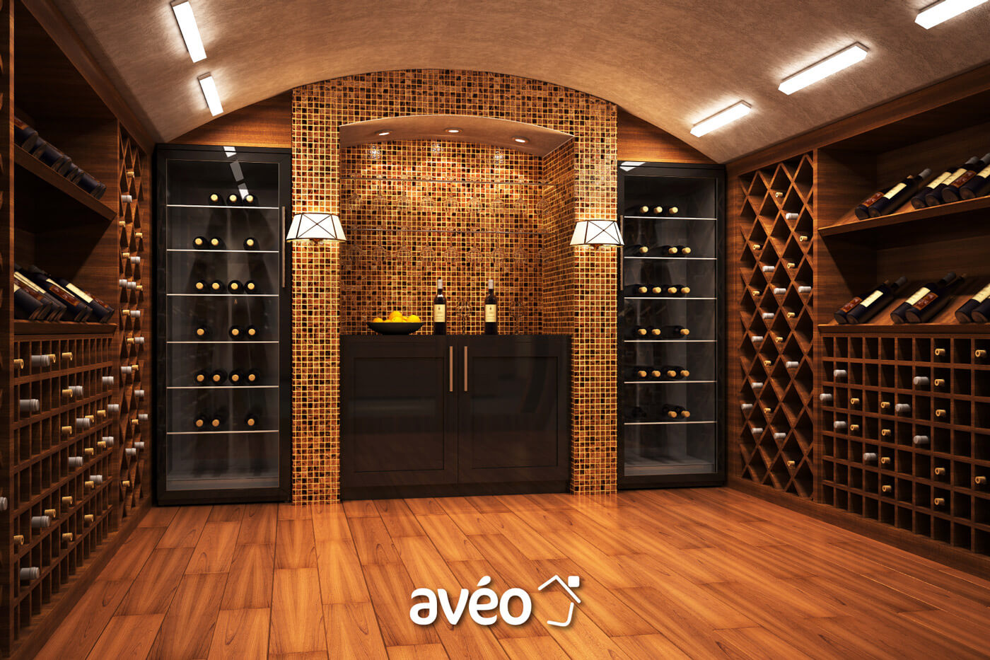 Cave à vin design, Agencement de luxe soigné et épuré